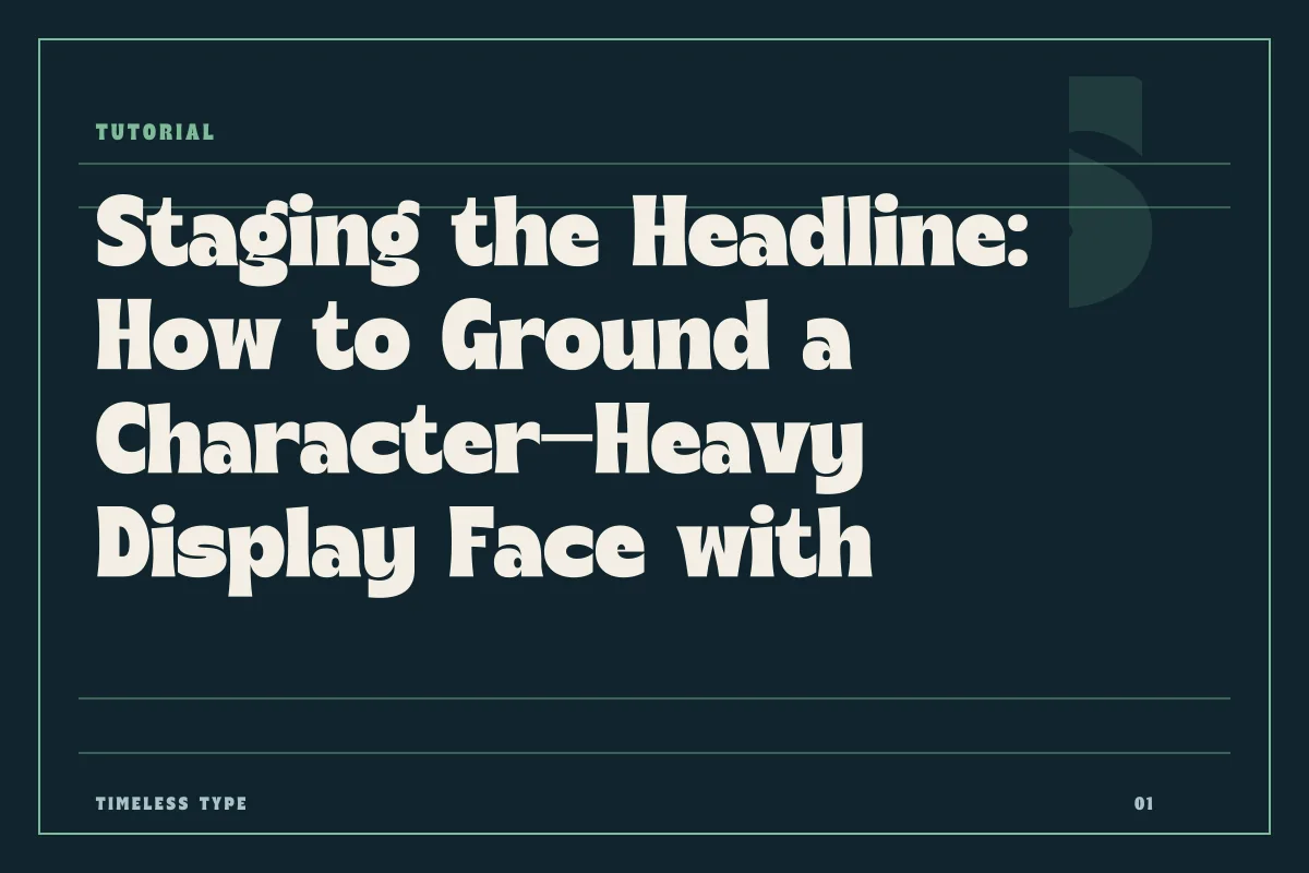 Staging the Headline: How to Ground a Character-Heavy Display Face with Self-Effacing Text — Timeless Type journal