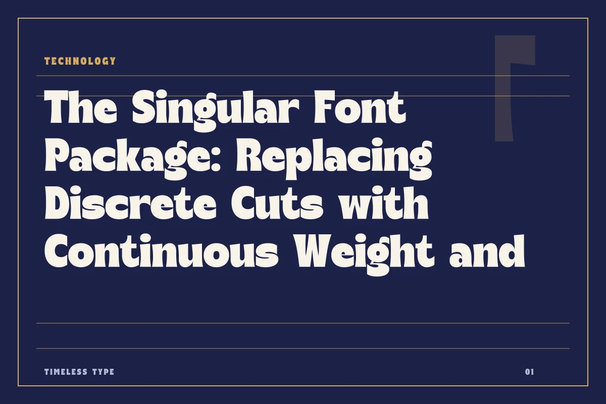 The Singular Font Package: Replacing Discrete Cuts with Continuous Weight and Width — Timeless Type journal