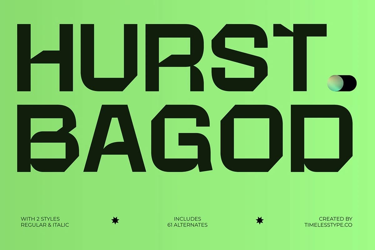 Preview 1 for Hurst Bagod - Futuristic Sans Serif Font