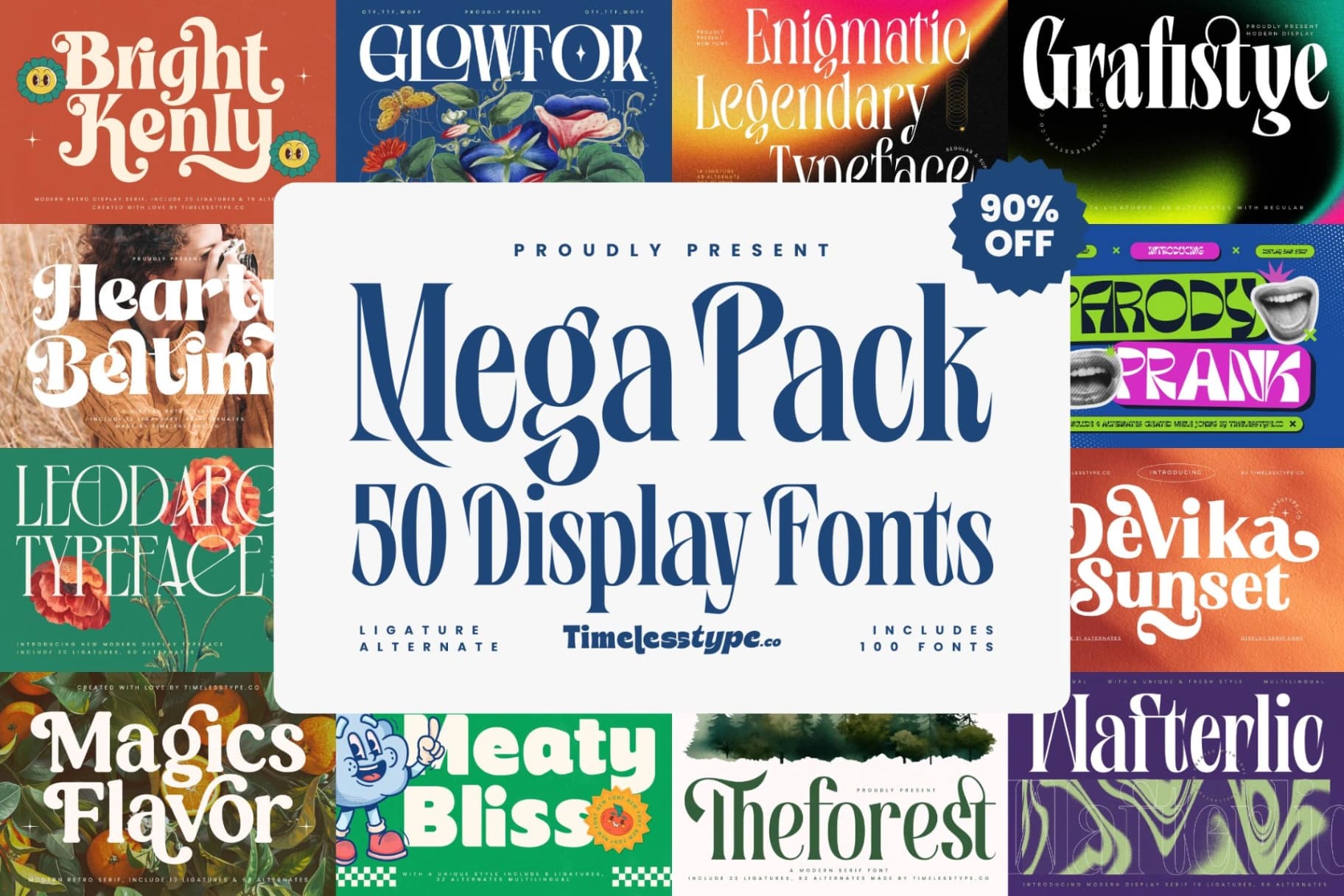 Preview 1 for Mega Pack 50 Display Fonts