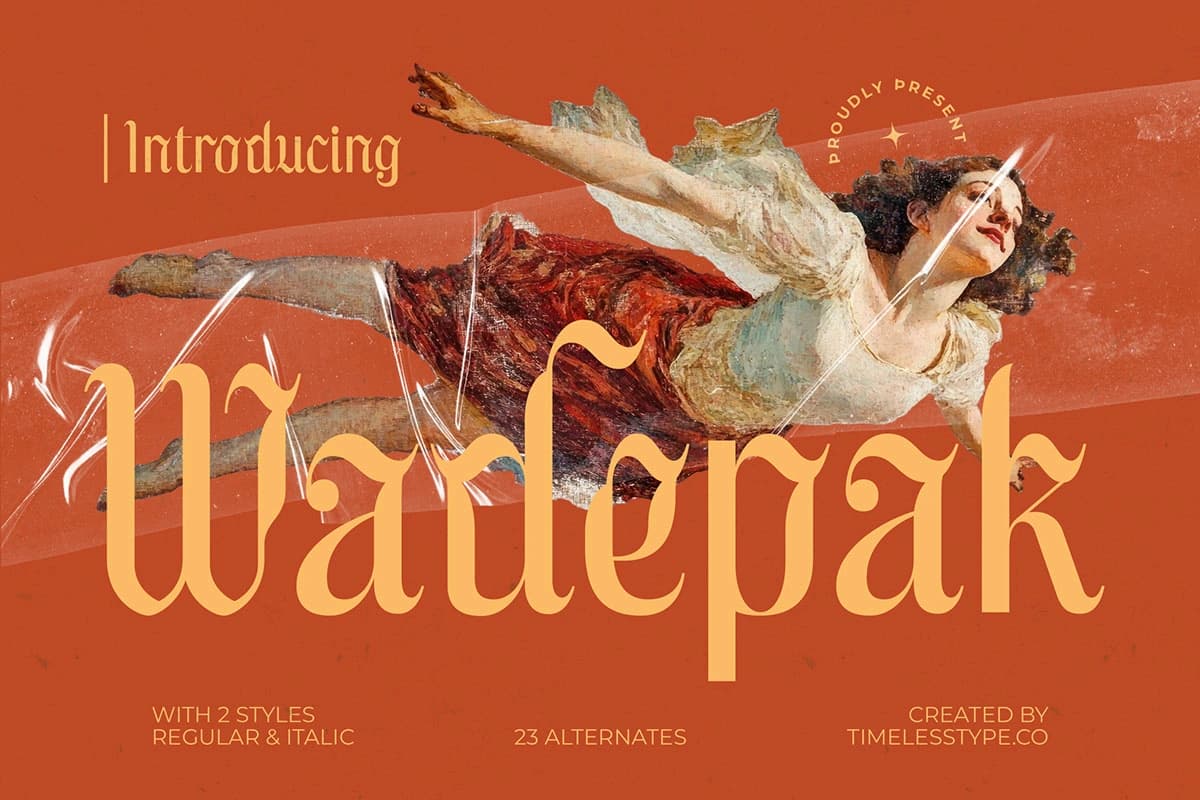 Preview of Wadepak - Blackletter Display Serif Font font
