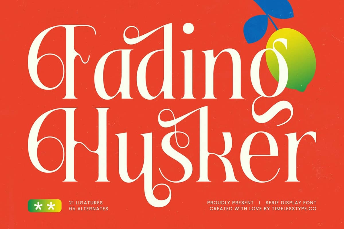 Preview of Fading Husker - Serif Display Font font