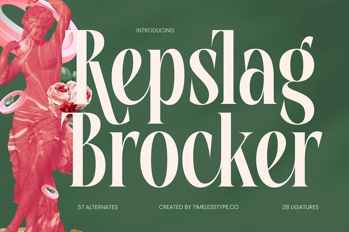 Preview 1 for Repslag Brocker - Modern Display Serif Font