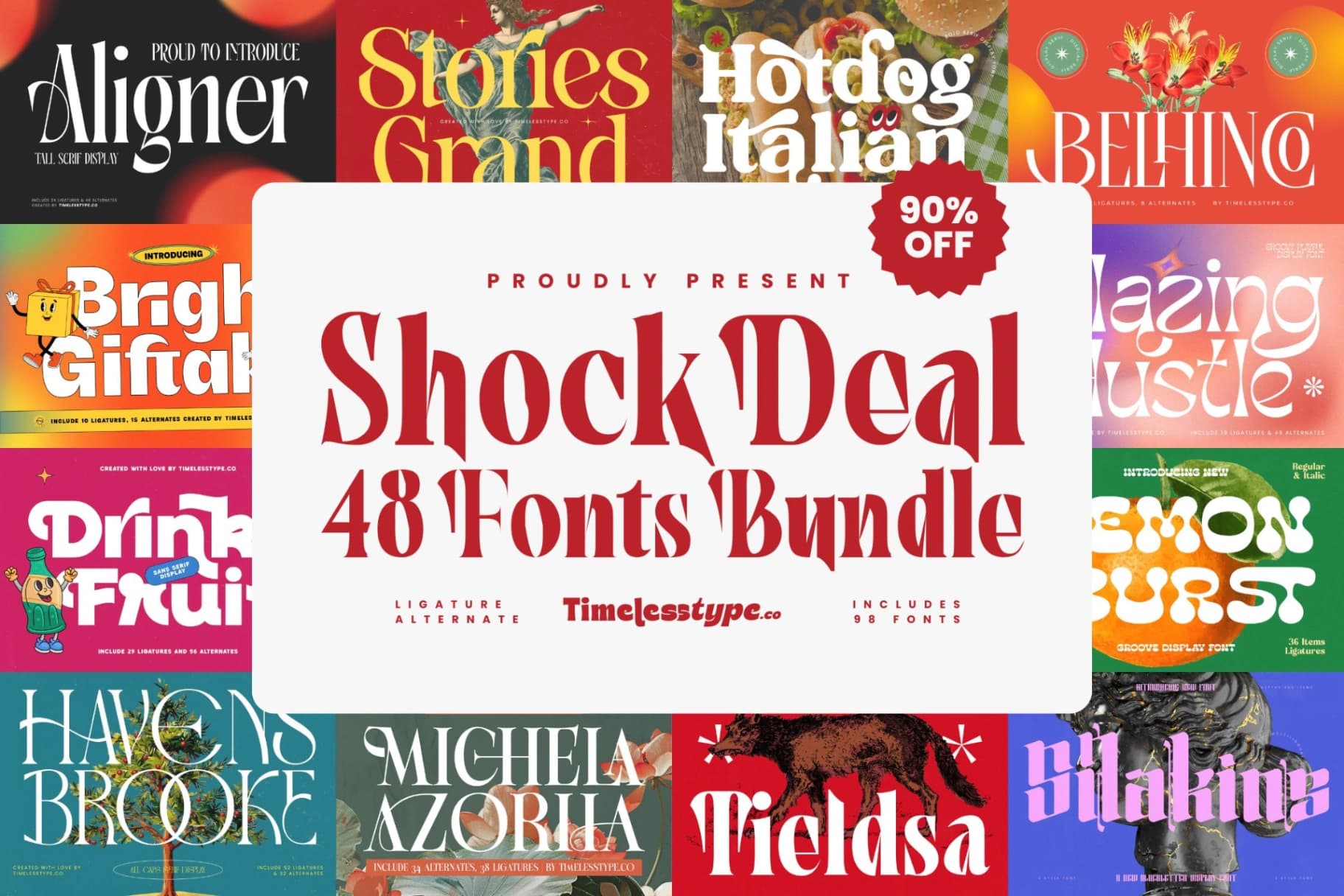 Preview of Shock Deal 48 Fonts Bundle font