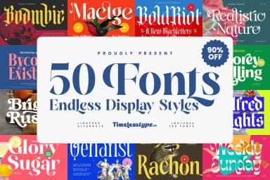 50 Fonts Endless DIsplay Styles
