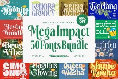 Mega Impact 50 Fonts Bundle