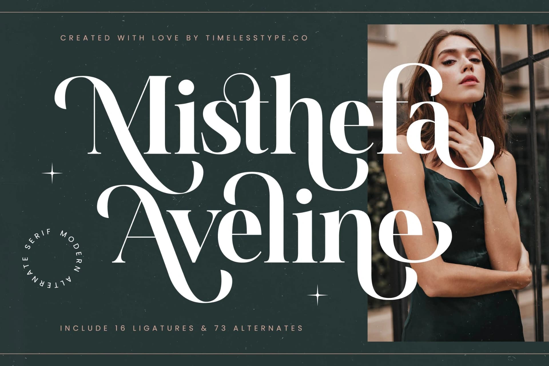 Preview of Misthefa Aveline - Modern Alternate Serif font
