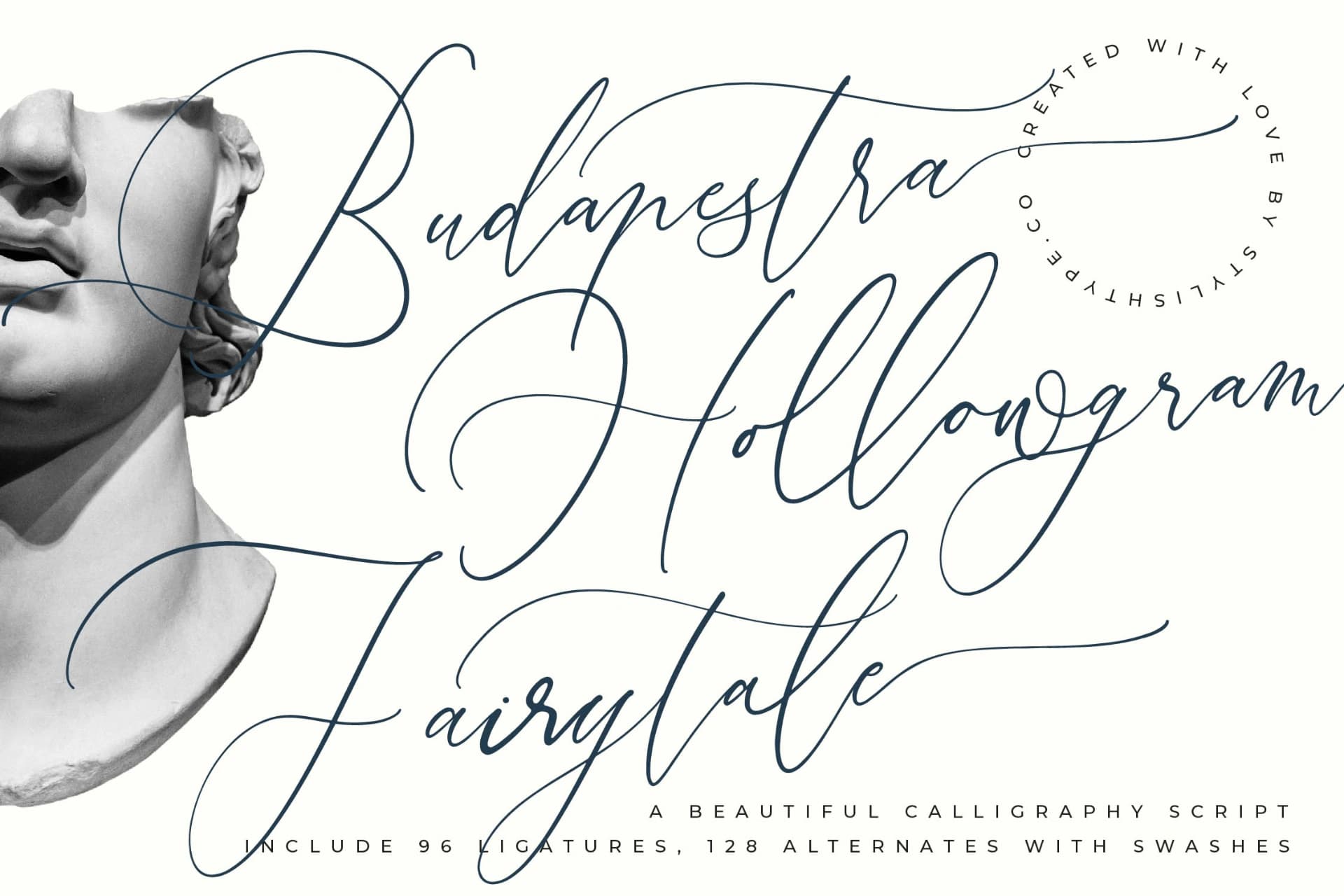 Preview of Budapestra Hollowgram Fairytale - Beautiful Calligraphy Script font