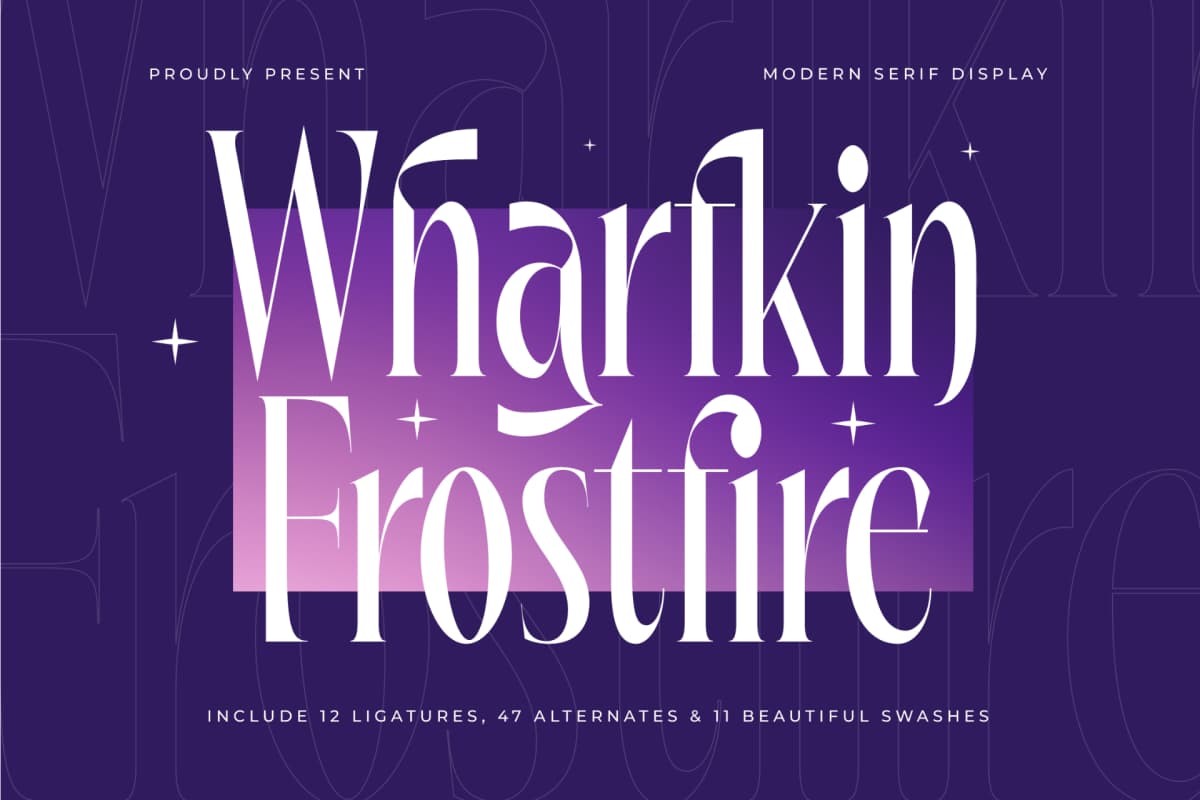 Wharfkin Frostfire - Modern Serif Display font preview 1