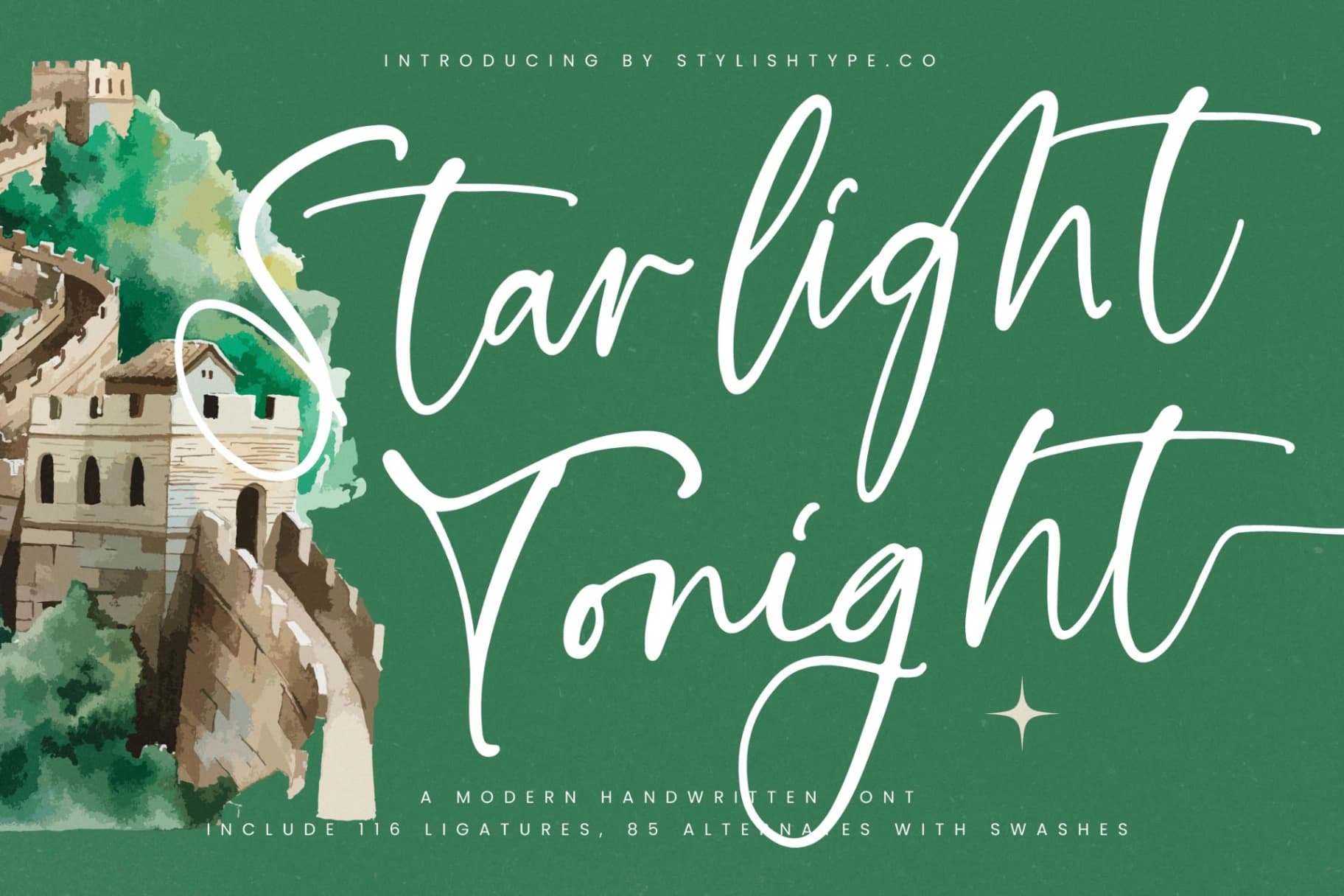 Preview of Starlight Tonight - Modern Handwritten Font font