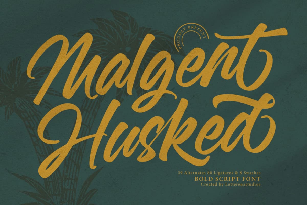 Preview of Malgent Husked - Bold Script Font font