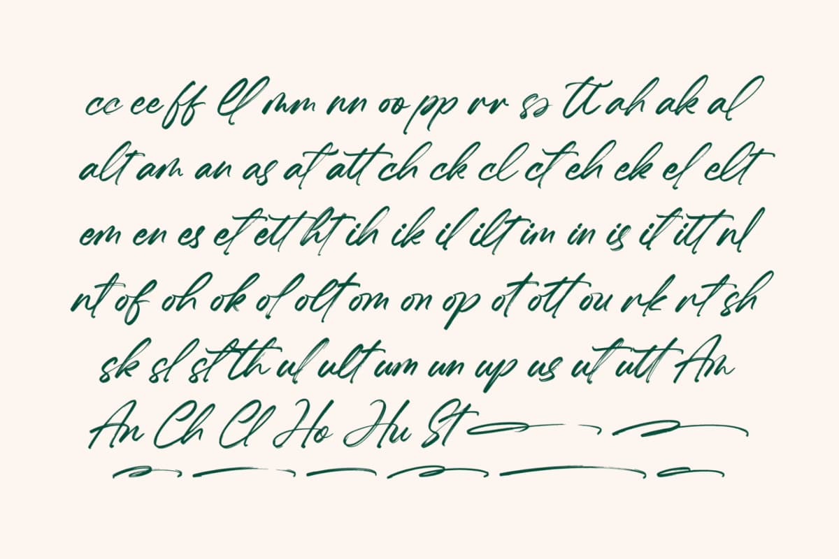 Preview 9 for Hugetta Amphals - Elegant Brush Font
