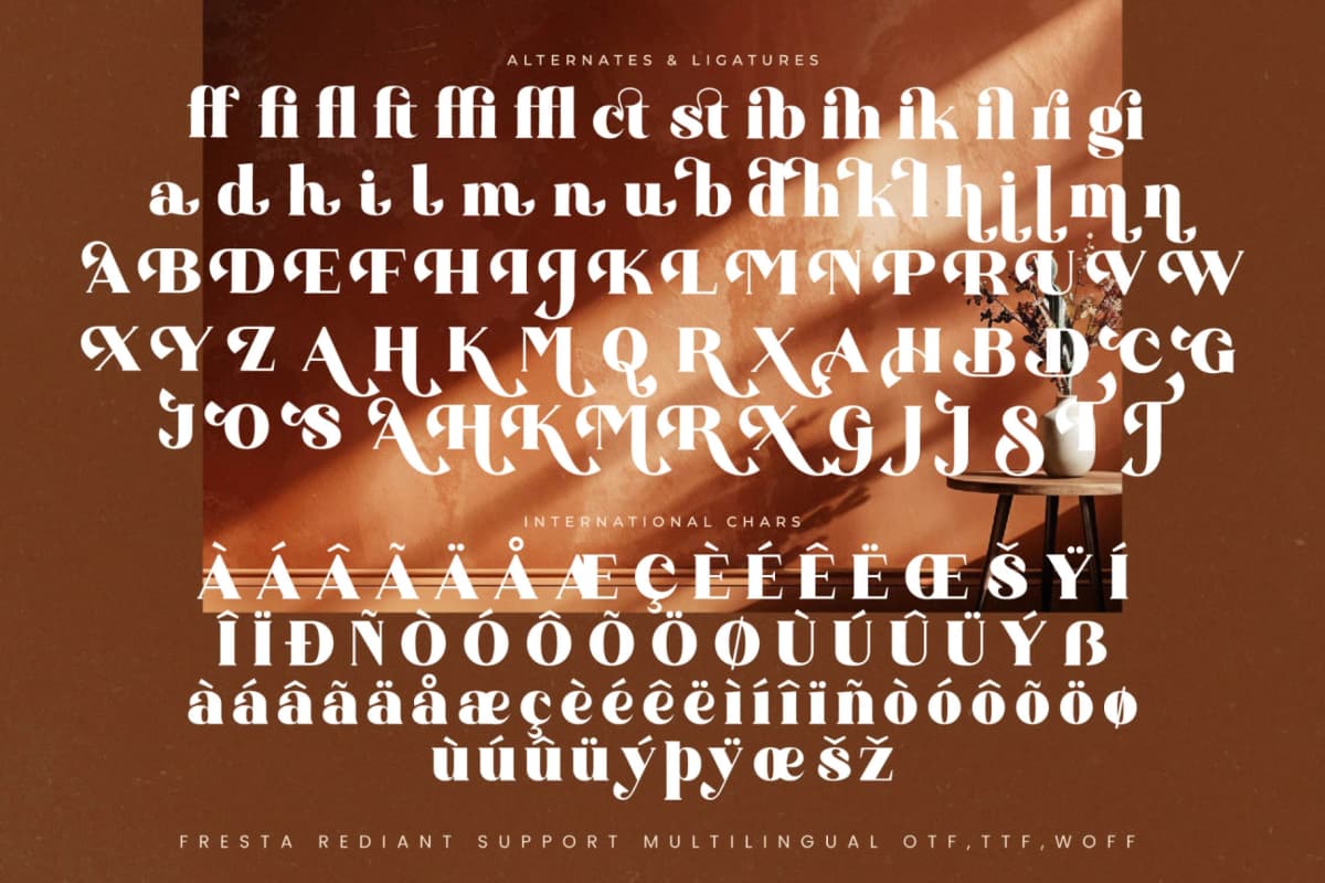 Fresta Rediant - Alternates Serif Font font preview 19