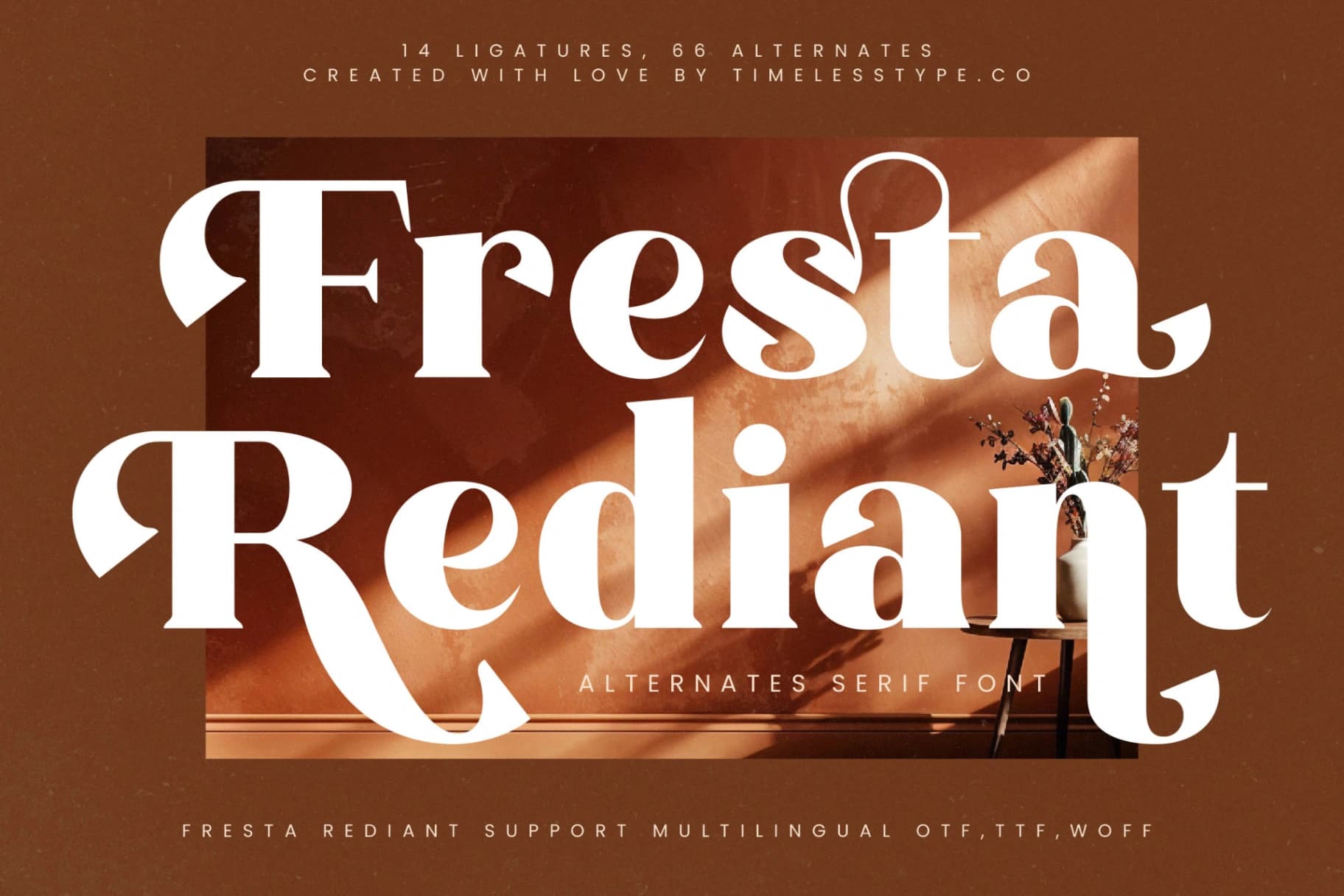 Preview 1 for Fresta Rediant - Alternates Serif Font