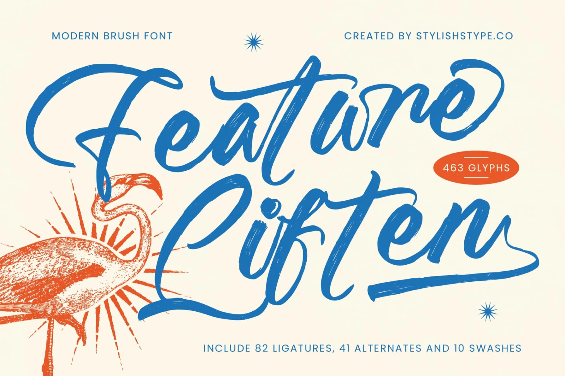 Preview of Feature Liften - Modern Brush Font font