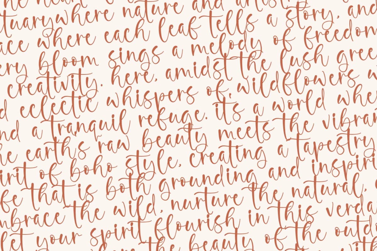 Glisten Bohotic - Modern Handwritten Script font preview 17