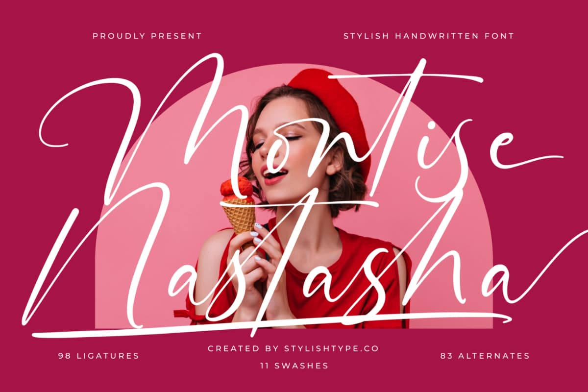 Preview 1 for Montise Natasha - Stylish Handwritten Font