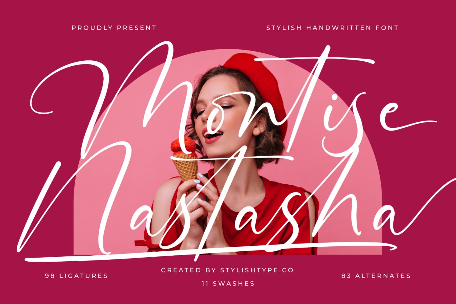Preview of Montise Natasha - Stylish Handwritten Font font