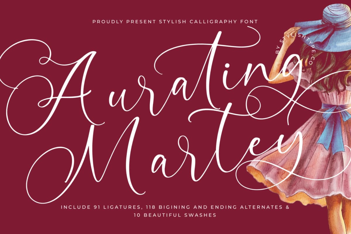 Aurating Martey - Stylish Calligraphy Font font preview