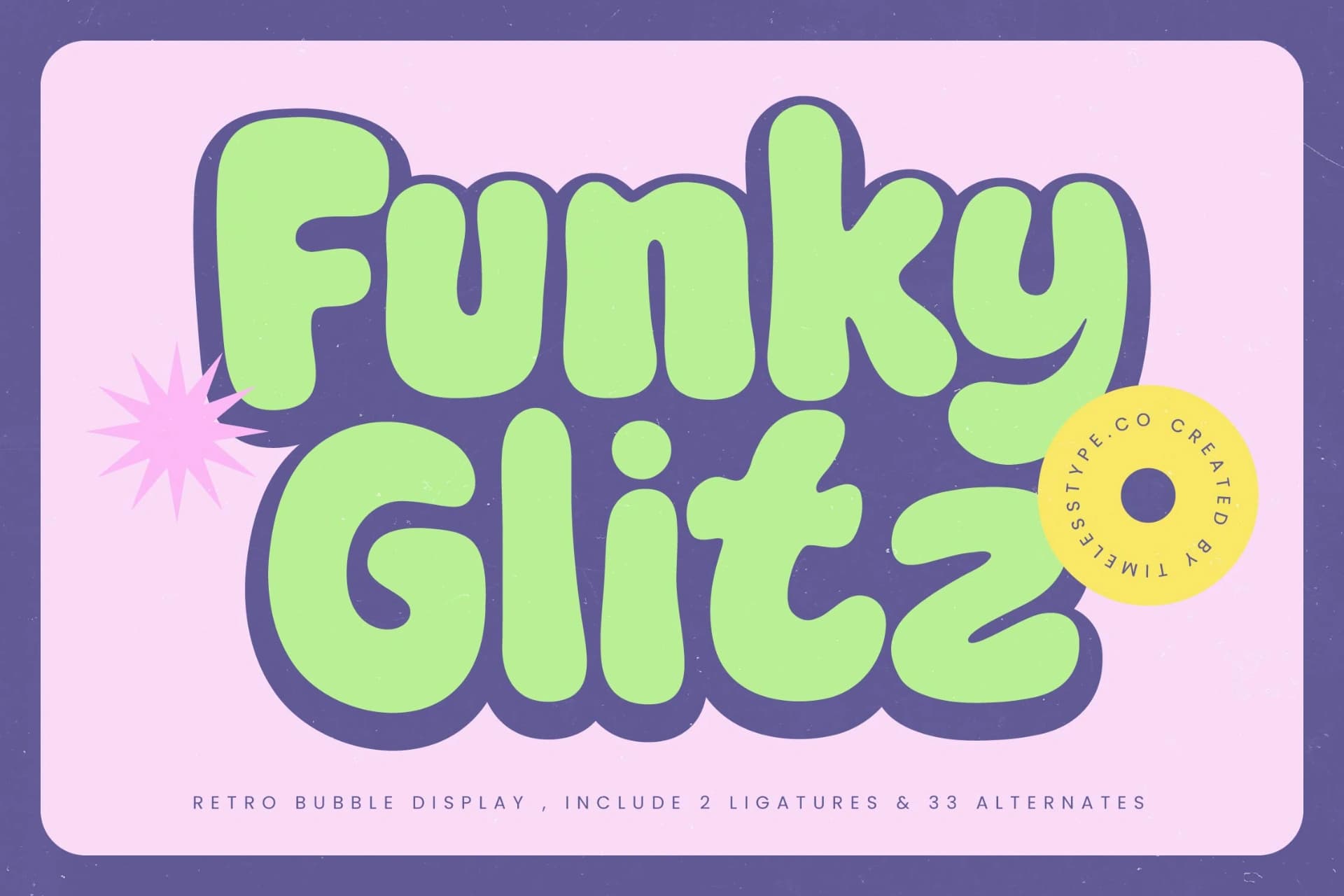 Preview of Funky Glitz - Retro Bubble Display font