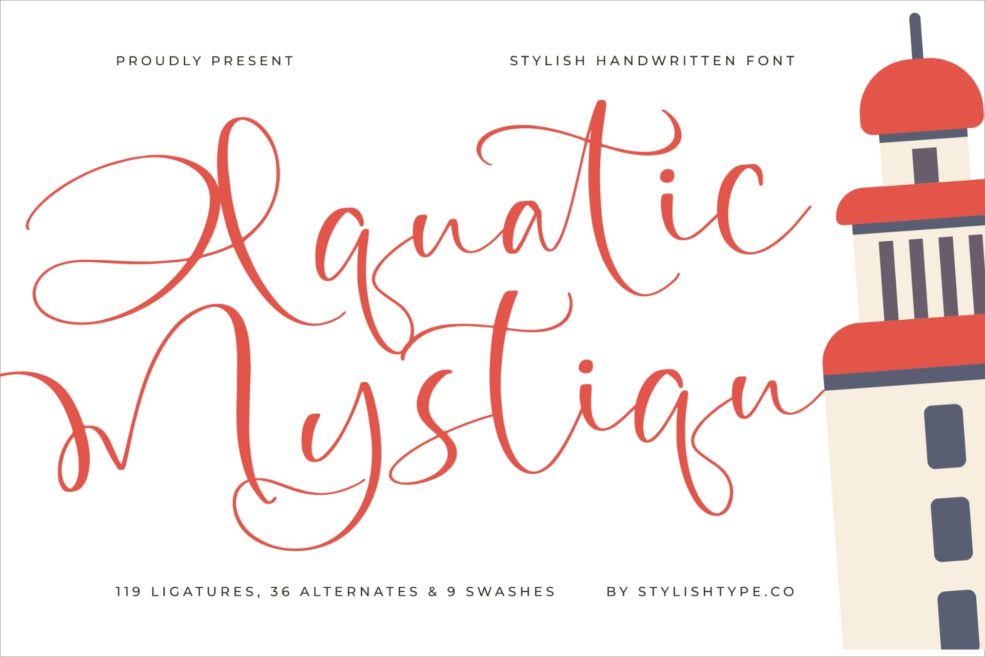 Preview of Aquatic Mystiqu - Stylish Handwritten Font font