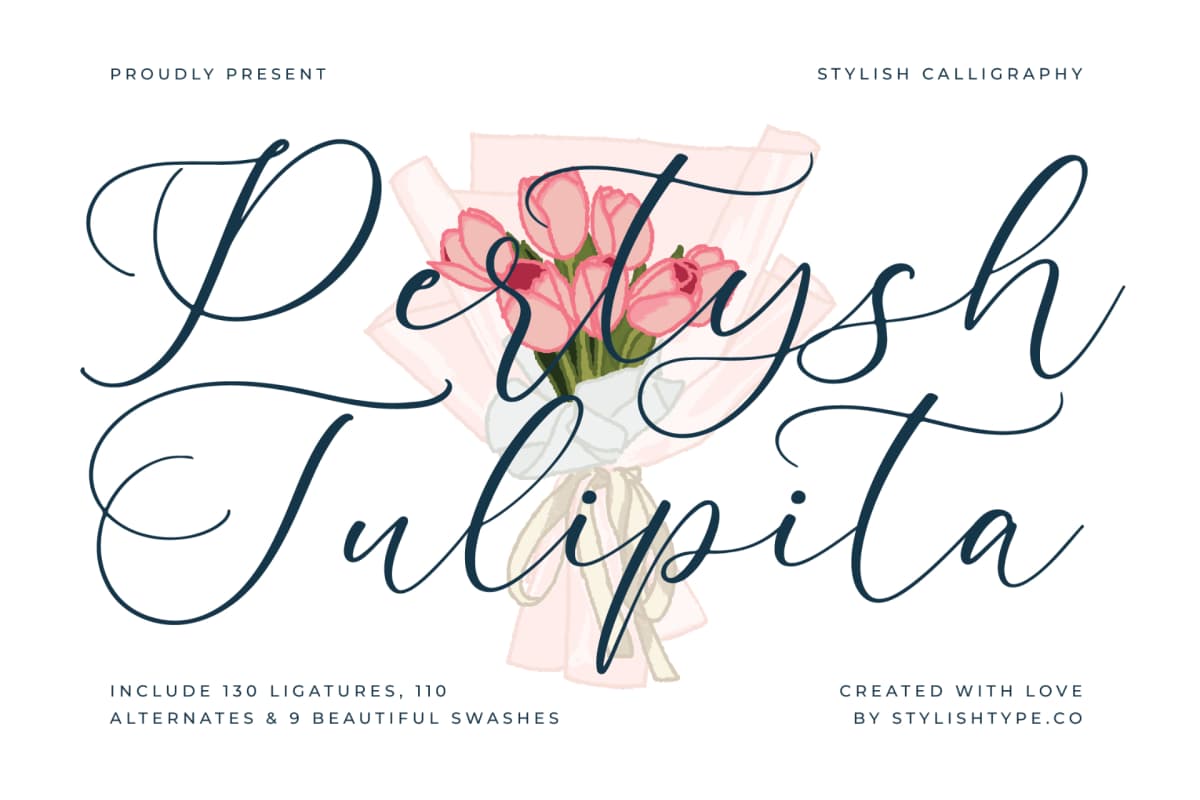 Pertysh Tulipita - Stylish Calligraphy Font font preview