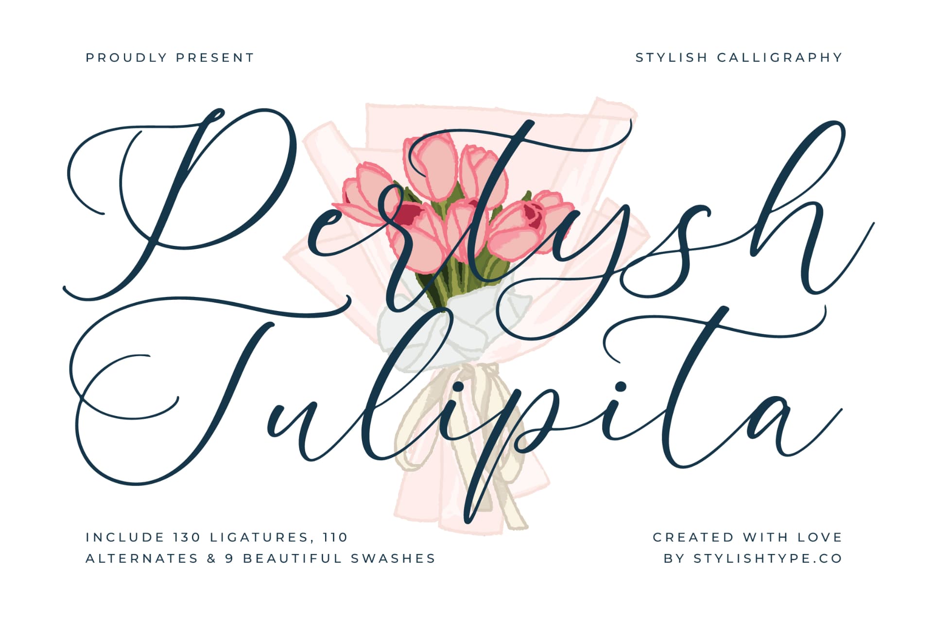 Preview of Pertysh Tulipita - Stylish Calligraphy Font font