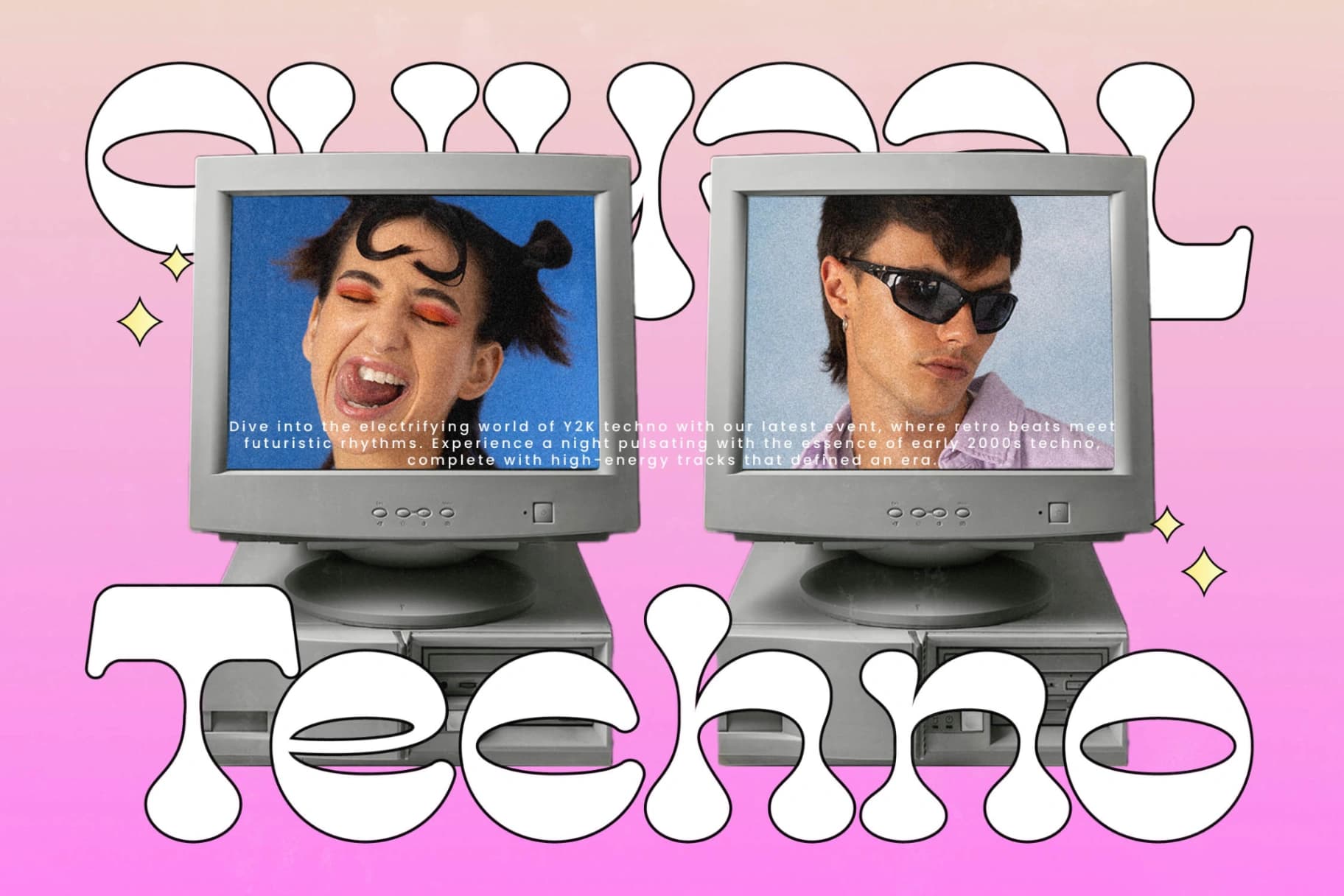 Preview 12 for Mirage Virtual - Y2k Display Font