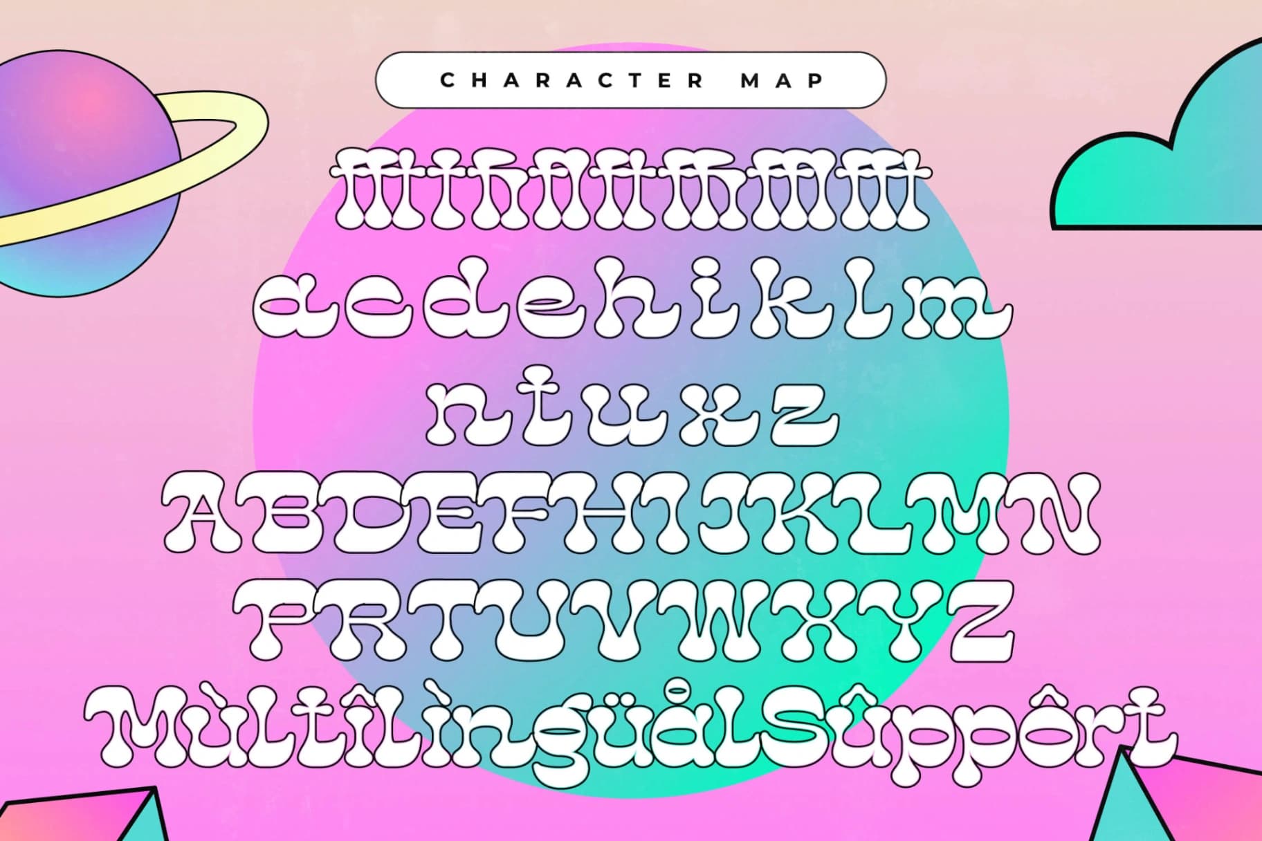 Preview 19 for Mirage Virtual - Y2k Display Font