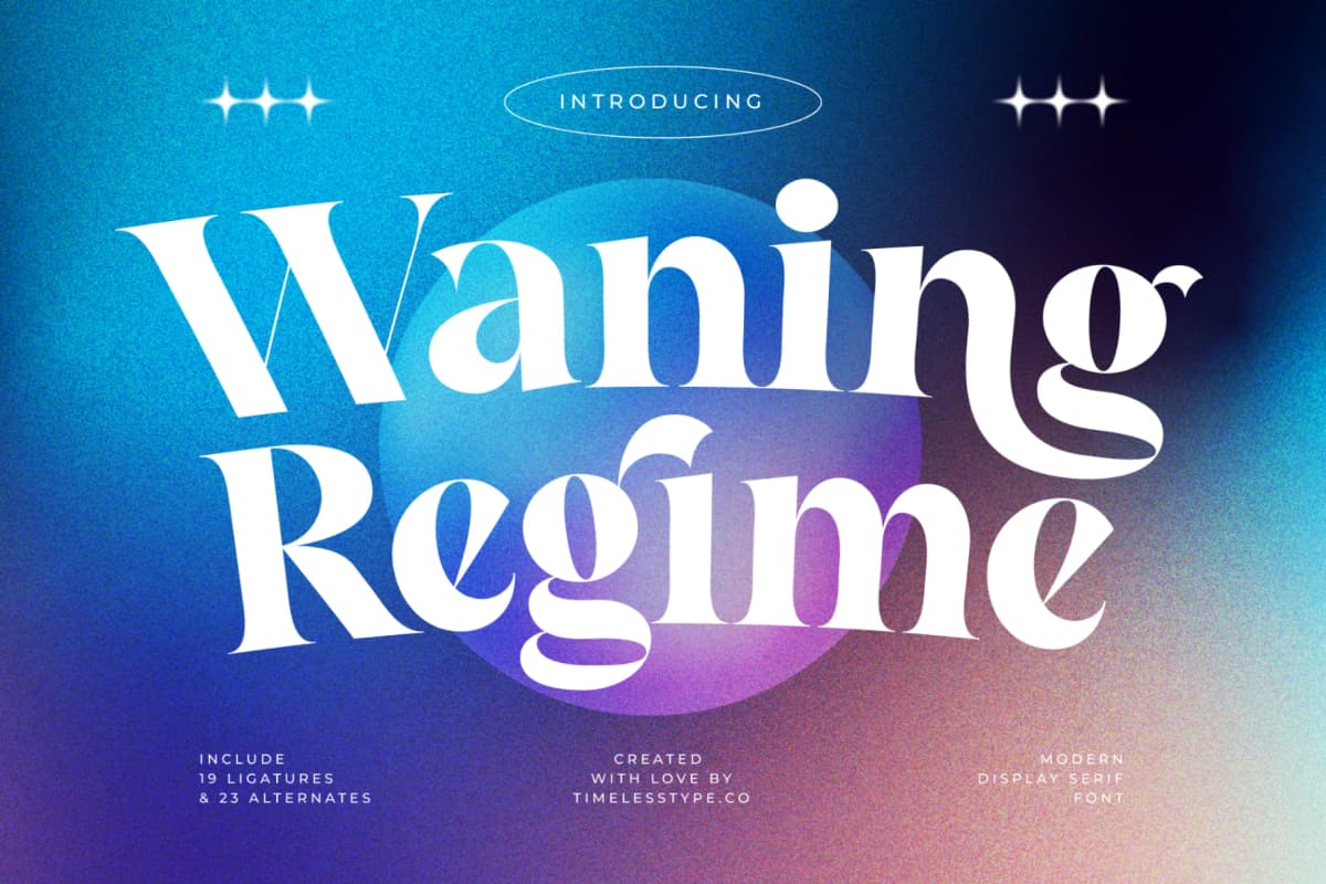 Preview 1 for Waning Regime - Modern Display Serif