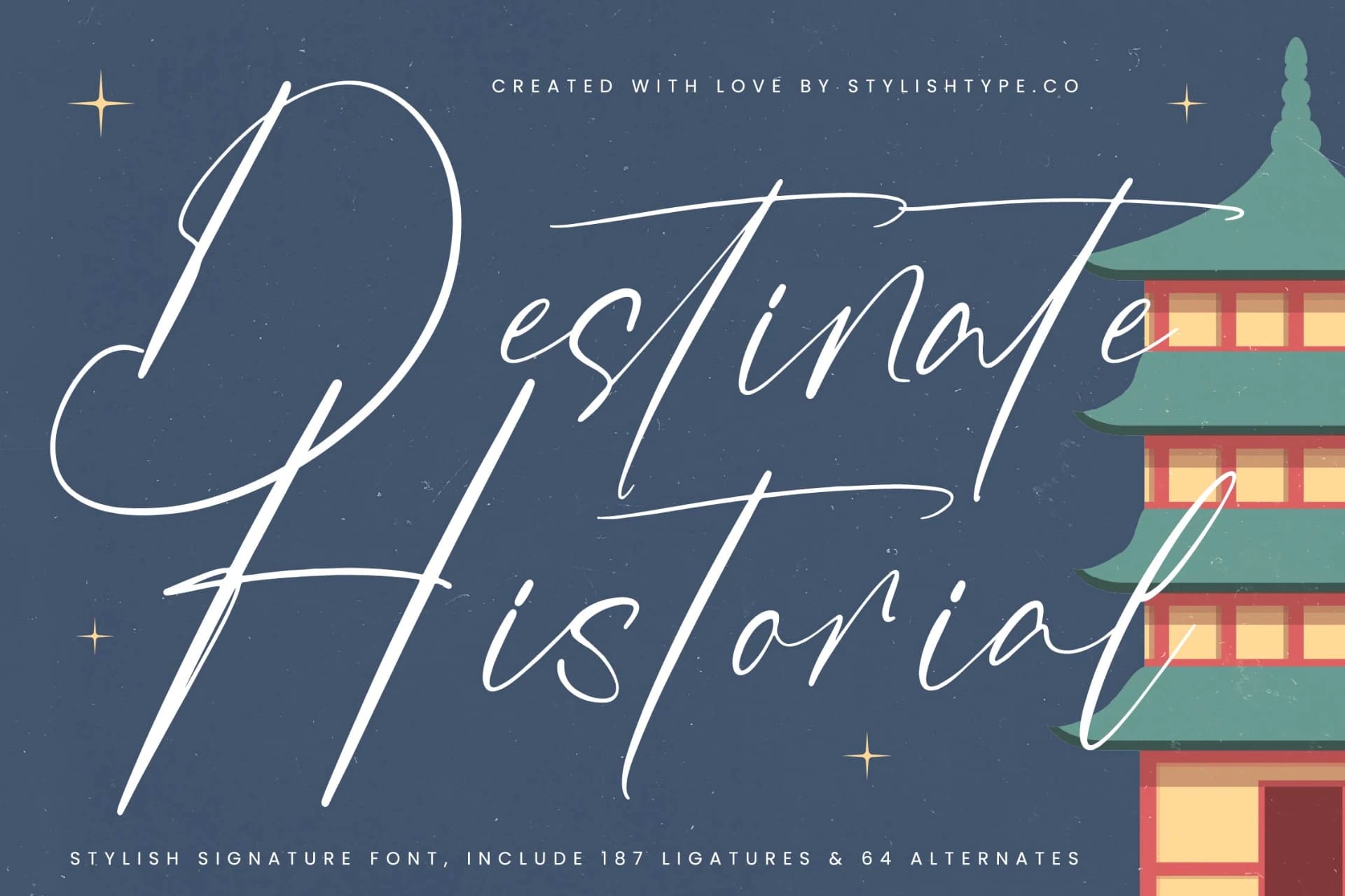 Preview of Destinate Historial - Stylish Signature Font font