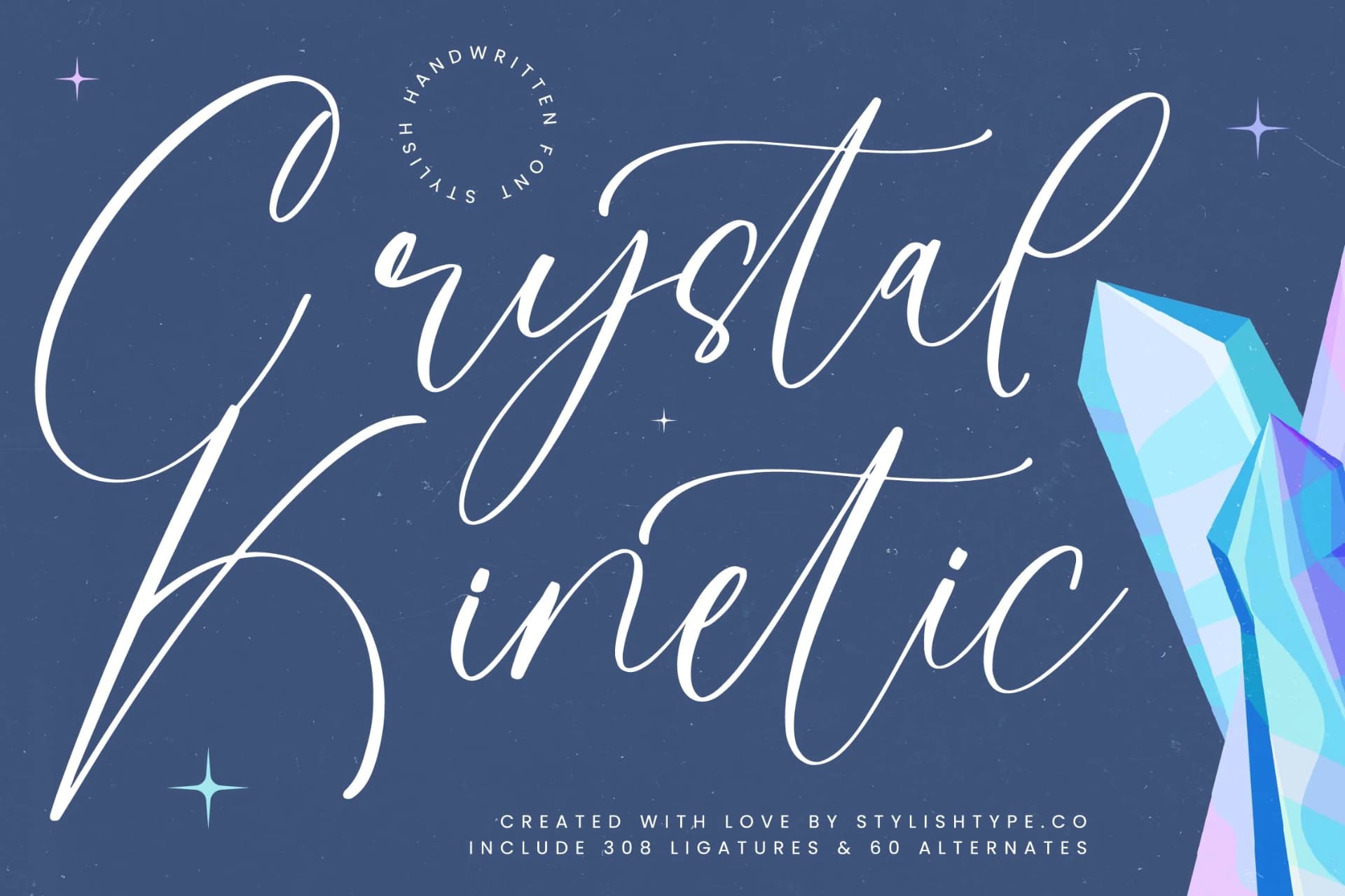 Preview of Crystal Kinetic - Stylish Handwritten Font font