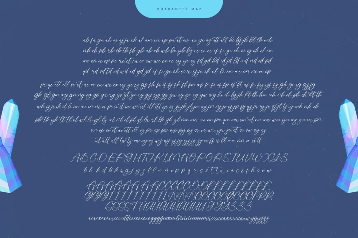 Crystal Kinetic - Stylish Handwritten Font font preview 19