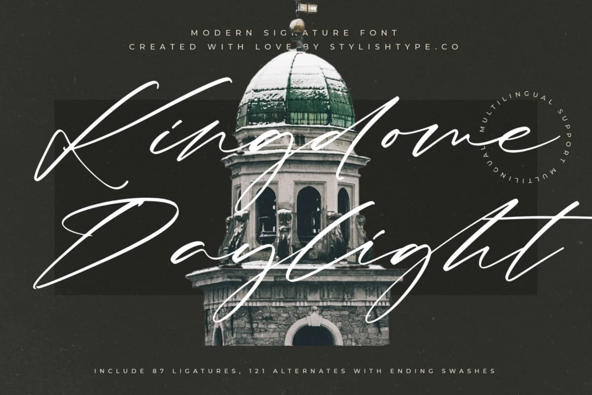 Kingdome Daylight - Modern Signature Font font preview