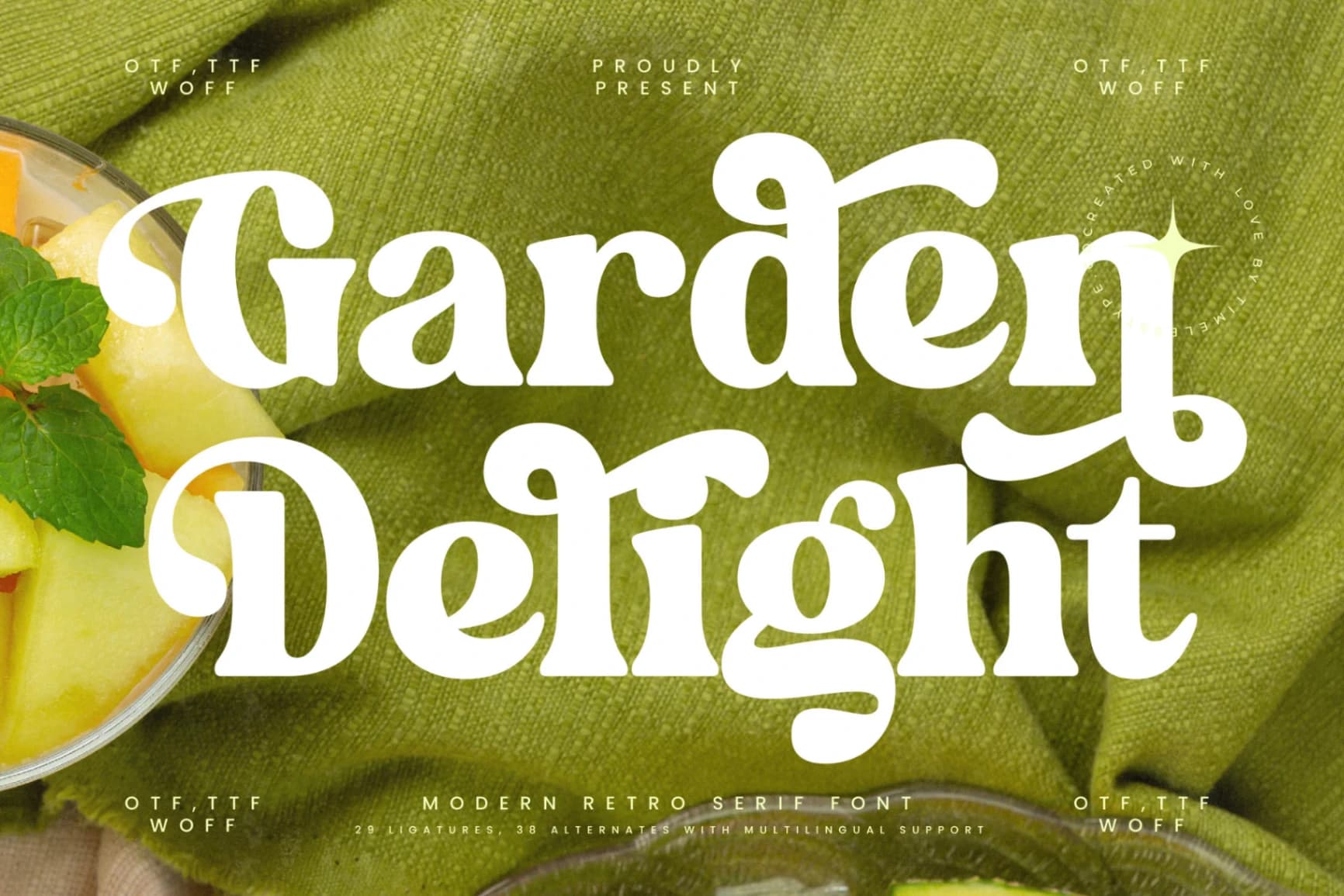 Preview of Garden Delight - Modern Retro Serif font
