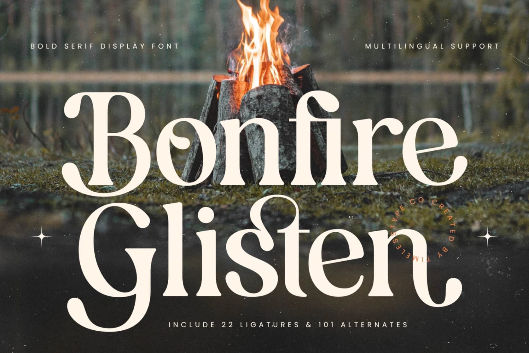Preview 1 for Bonfire Glisten - Bold Serif Display