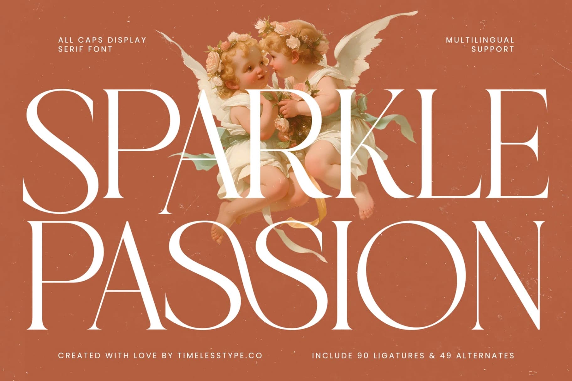Preview of Sparkle Passion - All Caps Display Serif Font font