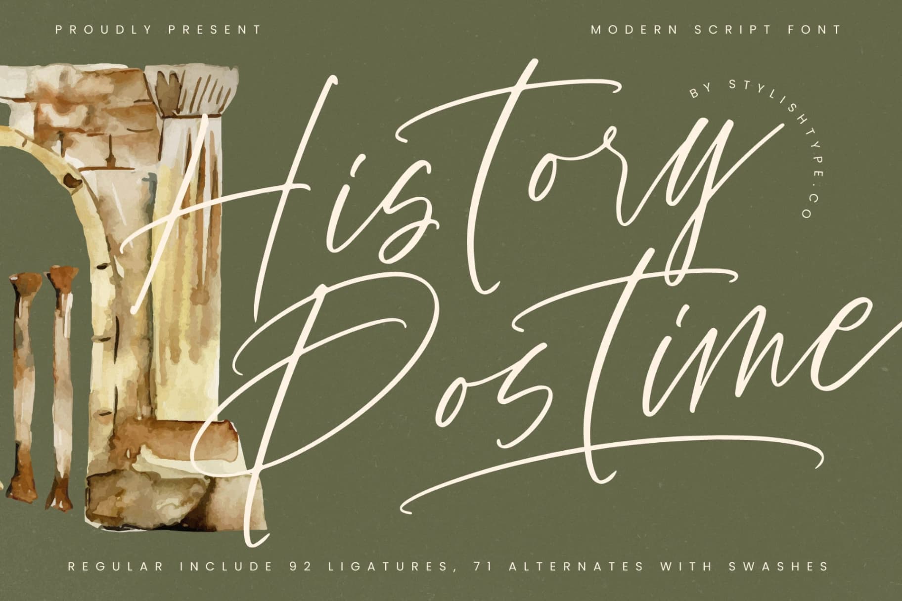 Preview 1 for History Postime - Modern Script Font