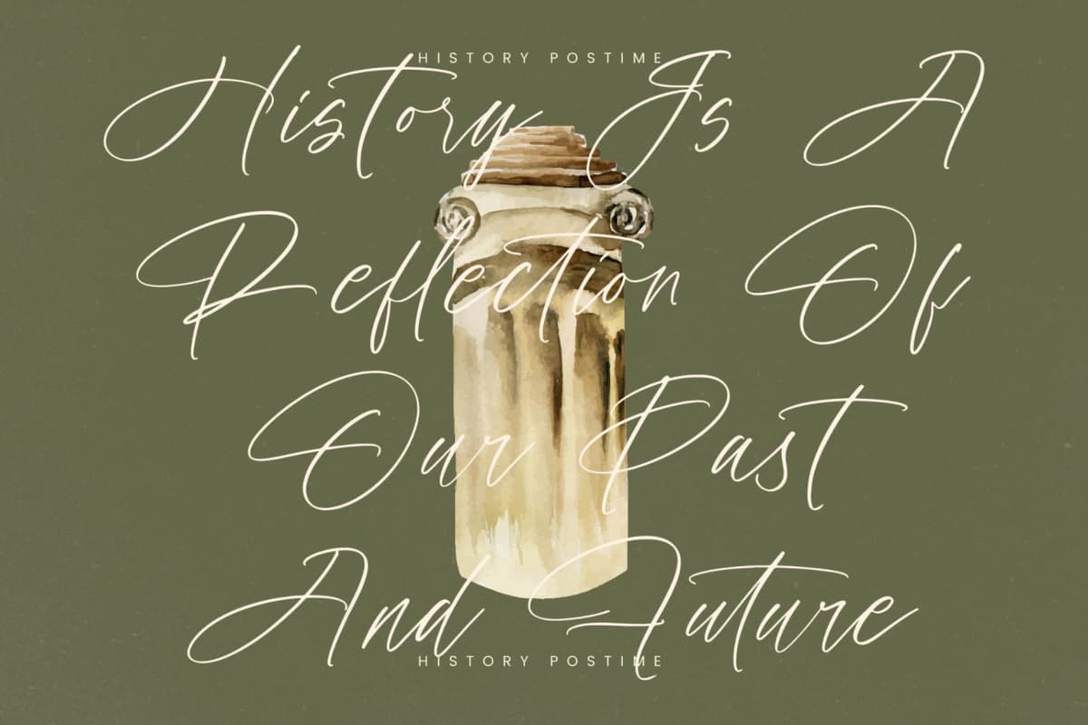 History Postime - Modern Script Font font preview 4