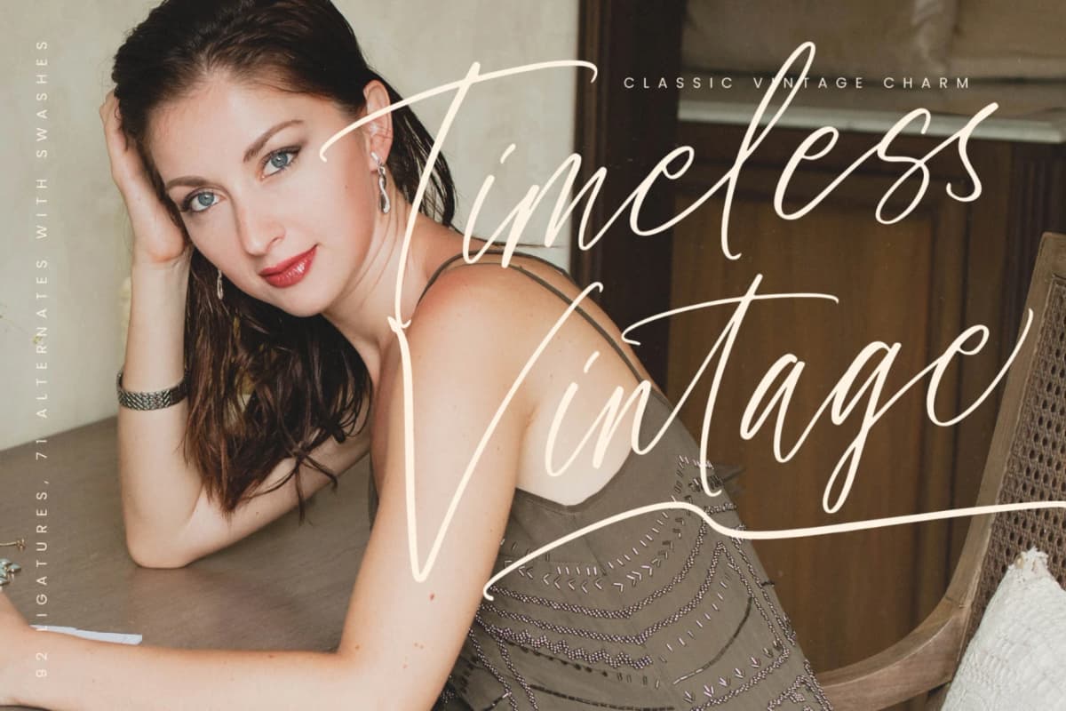 History Postime - Modern Script Font font preview 16