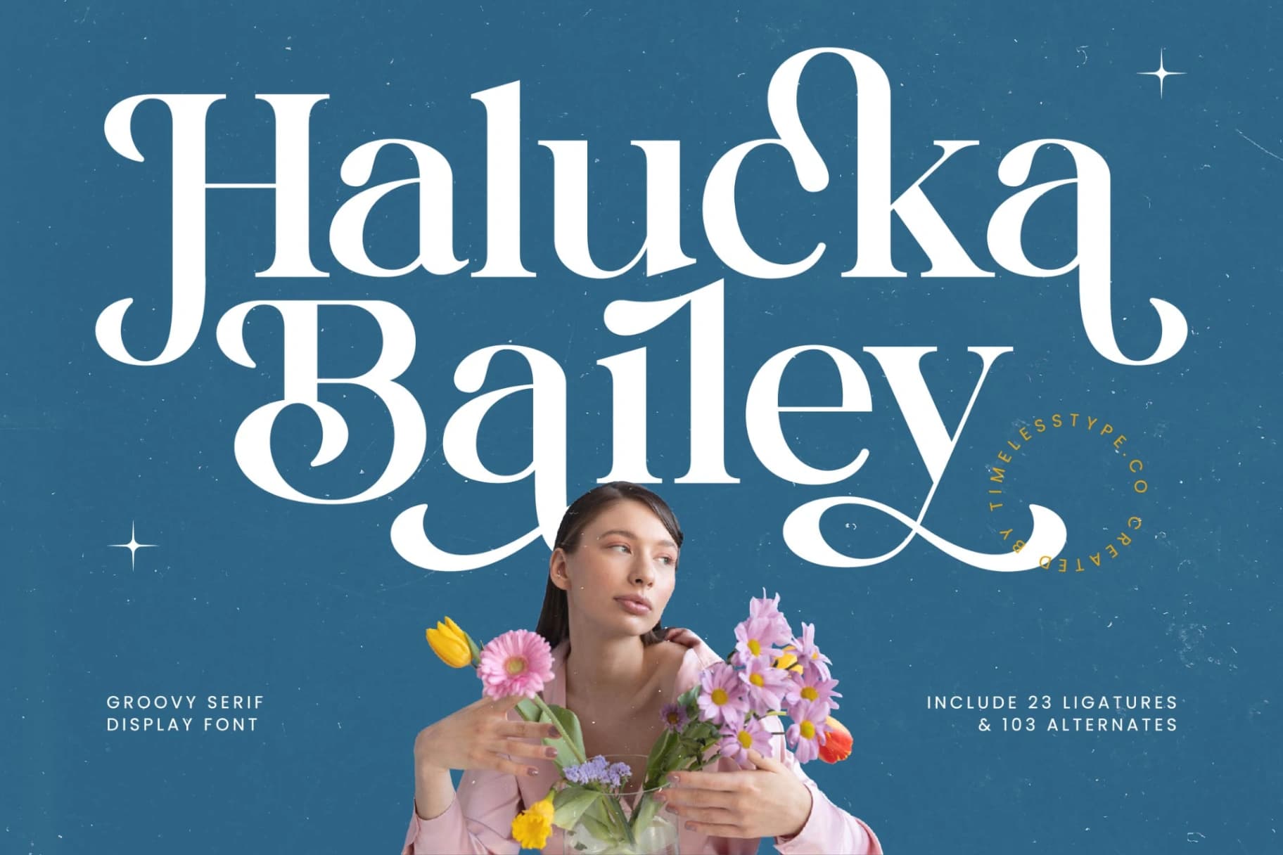 Preview 1 for Halucka Bailey - Groovy Serif Display Font