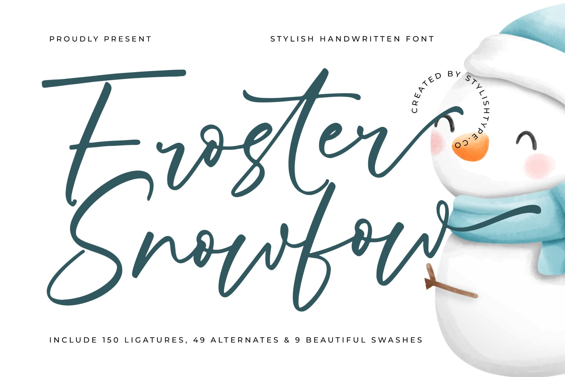 Preview 1 for Froster Snowfow - Stylish Handwritten Font