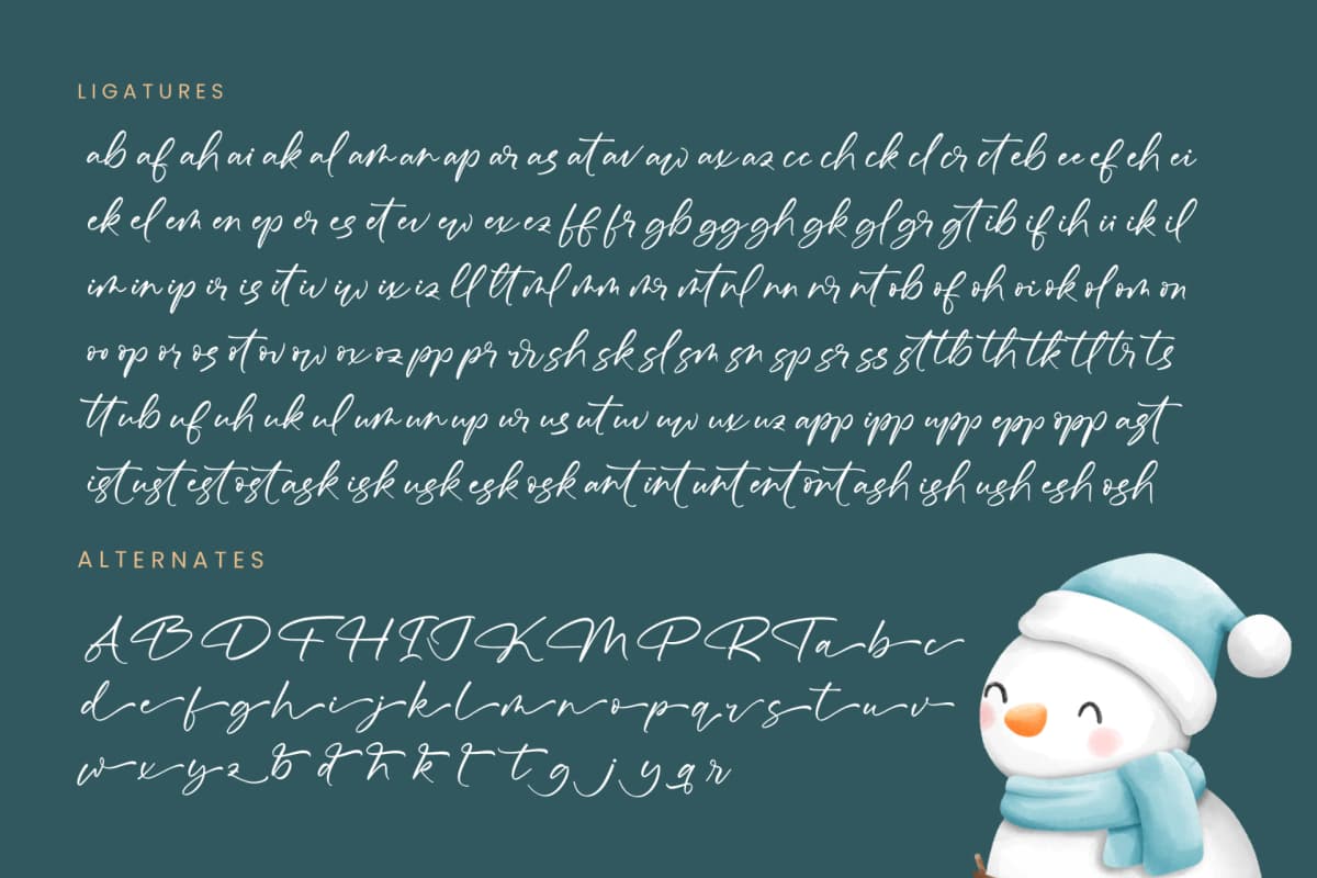 Froster Snowfow - Stylish Handwritten Font font preview 19