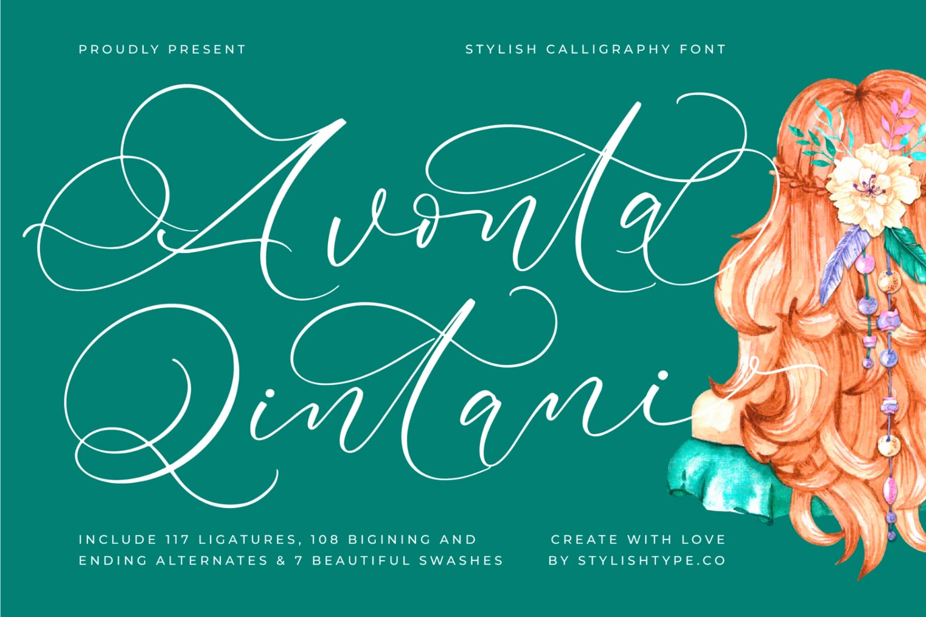 Preview 1 for Avonta Qintani - Stylish Calligraphy Font