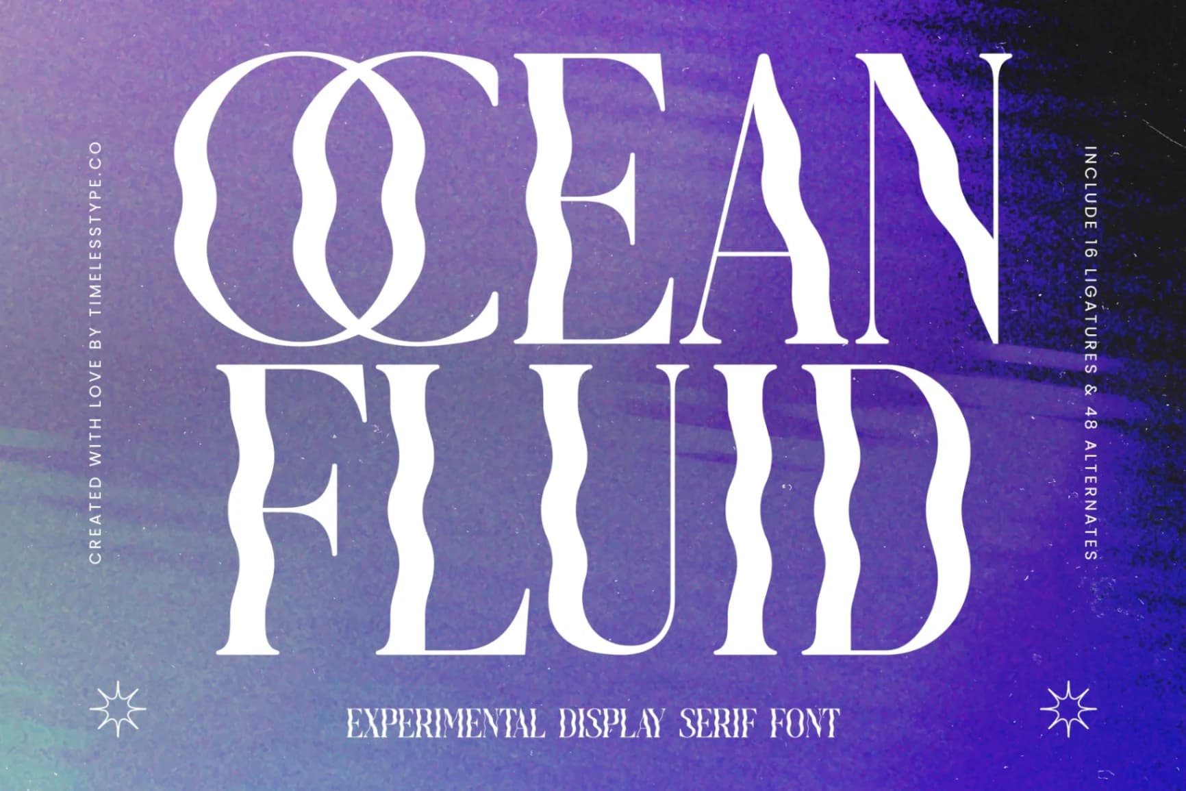 Preview of Ocean Fluid - Experimental Display Serif font