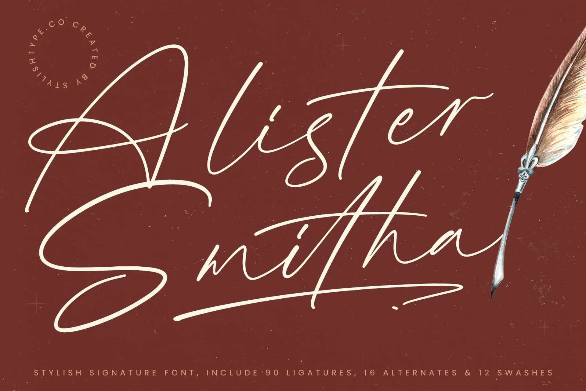 Preview 1 for Alister Smitha - Stylish Signature Font