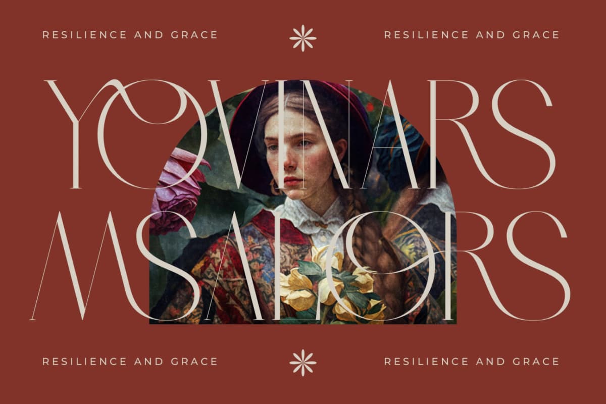 Qasnors - Modern Display Serif font preview 8