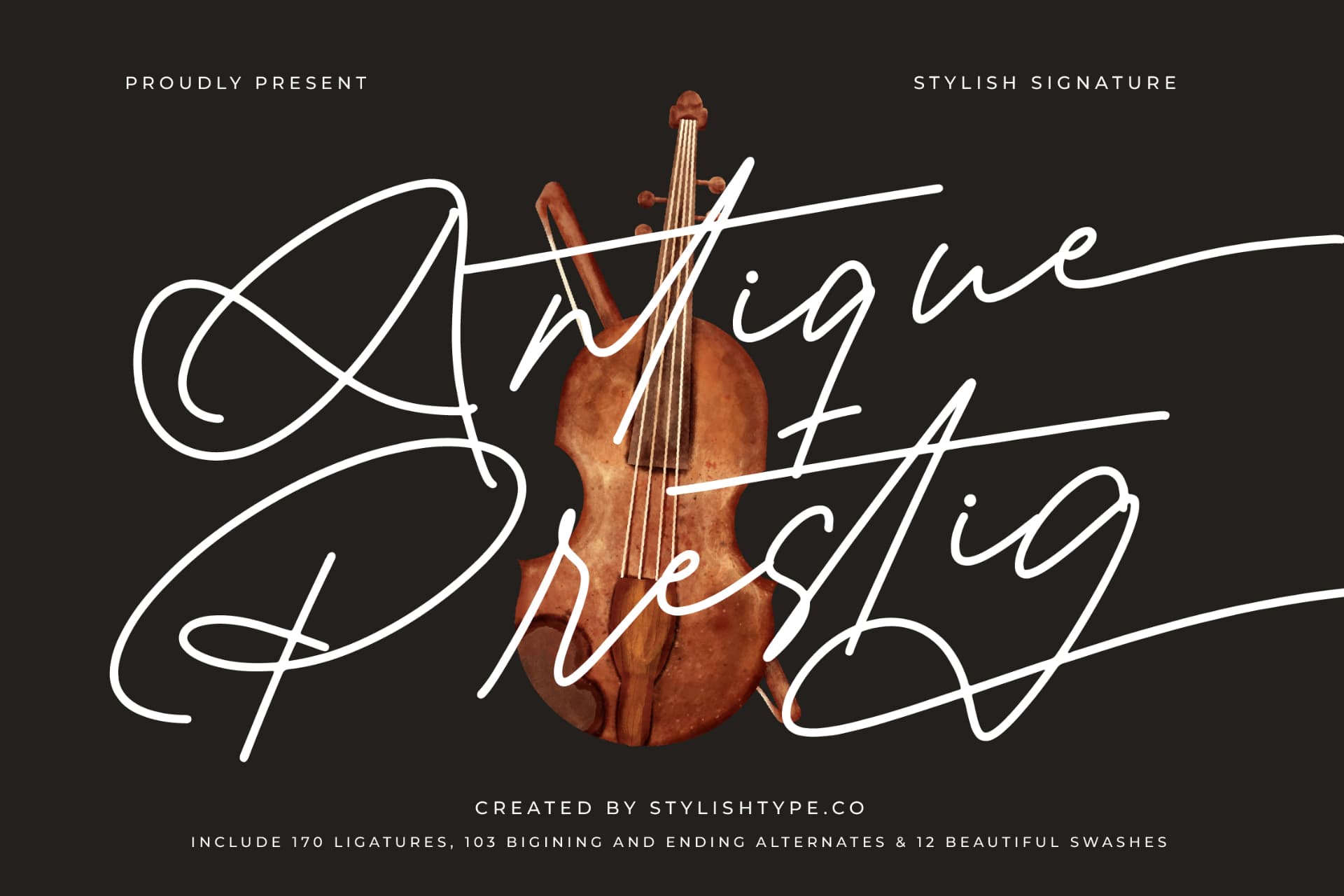 Preview of Antique Prestig - Stylish Signature Font font
