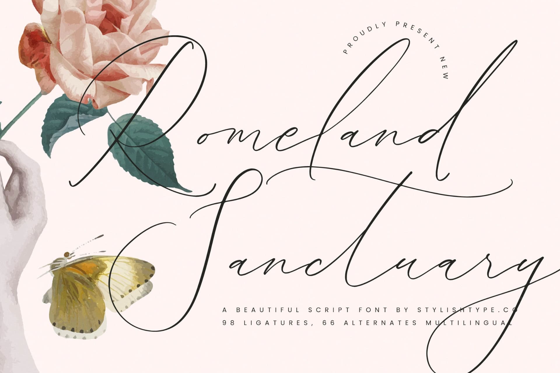 Preview of Romeland Sanctuary - Stylish Handwritten Font font