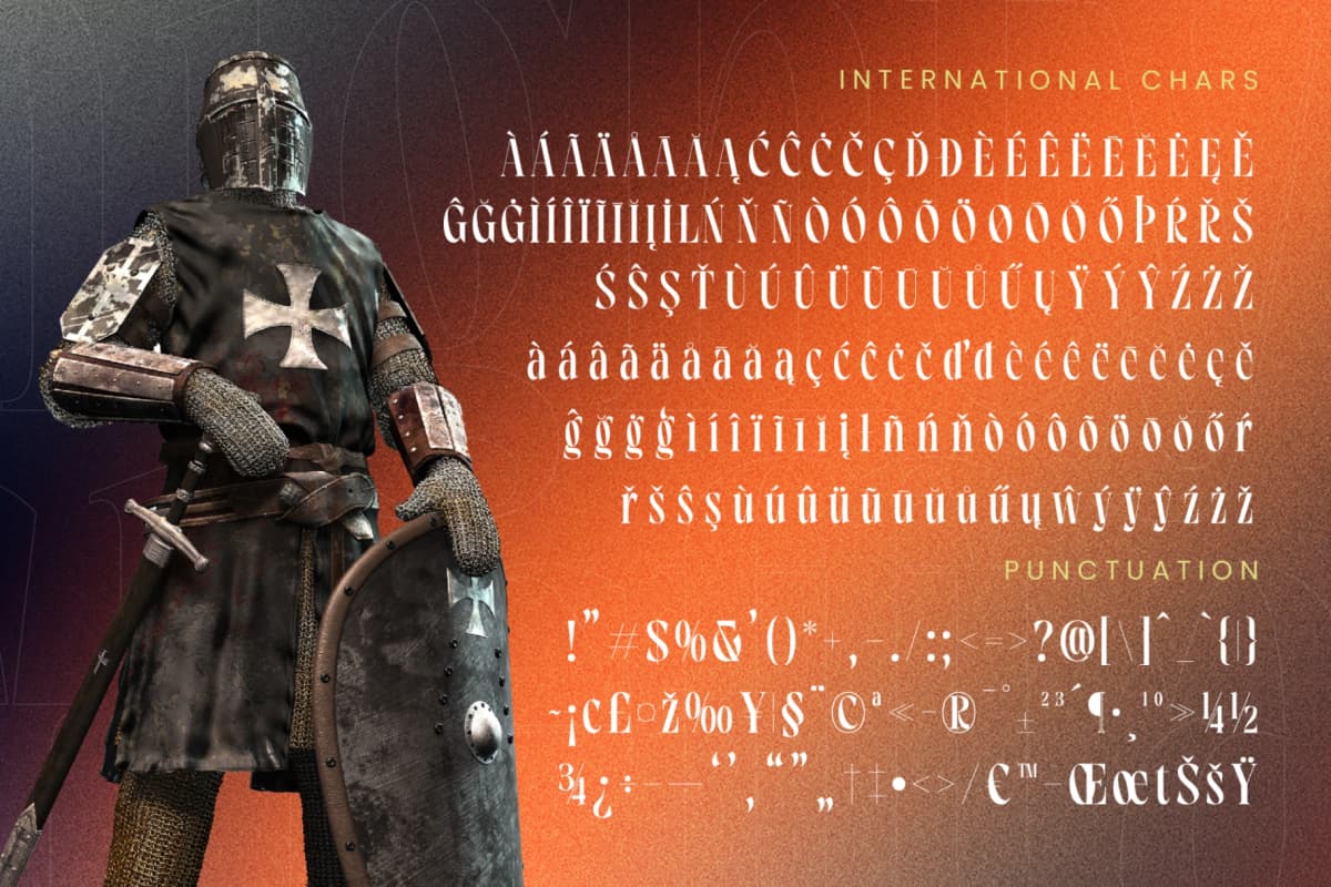 Knighty Gheffta - Modern Display Serif Font font preview 19